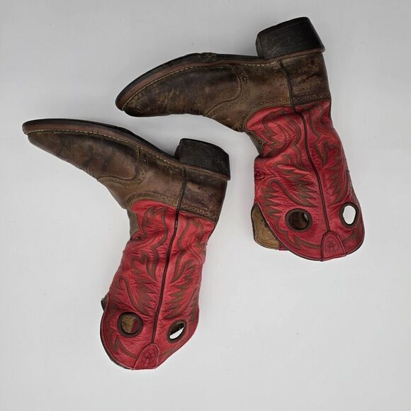 Ariat Boots Mens 8.5 Brown Red Cowboy Cowgirl Western Heritage Rough Stock main image 5